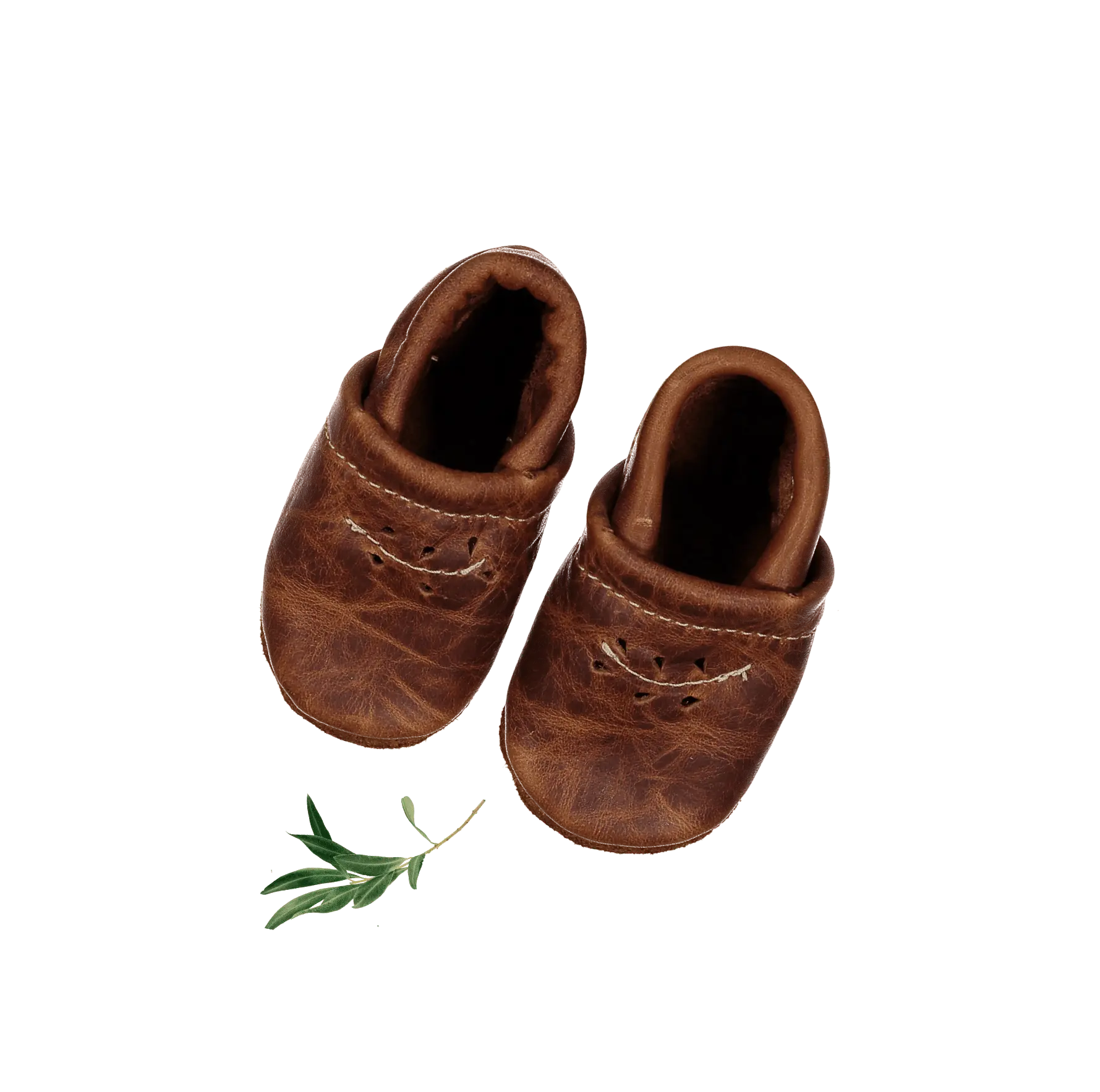 Lovely Littles The Leather Mocc - Oak - 