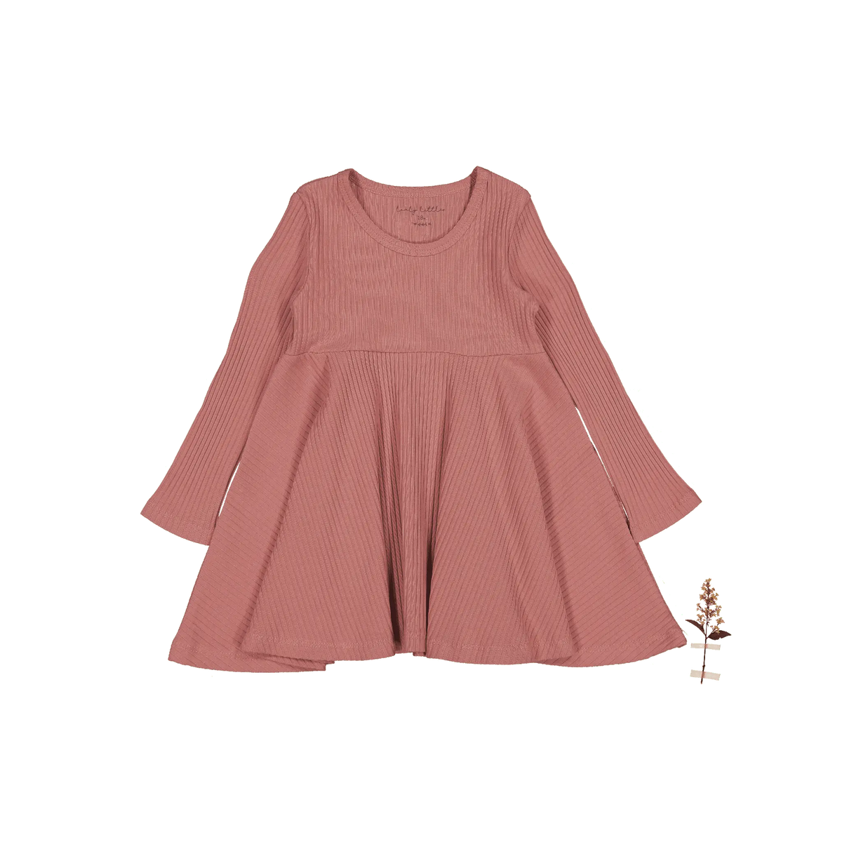 The Long Sleeve Dress - Rosewood Ribbed - Sleeve, One-piece garment, Textile, Day Dress, Dress | Everetts Place