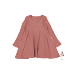 The Long Sleeve Dress - Rosewood Ribbed - Sleeve, One-piece garment, Textile, Day Dress, Dress | Everetts Place