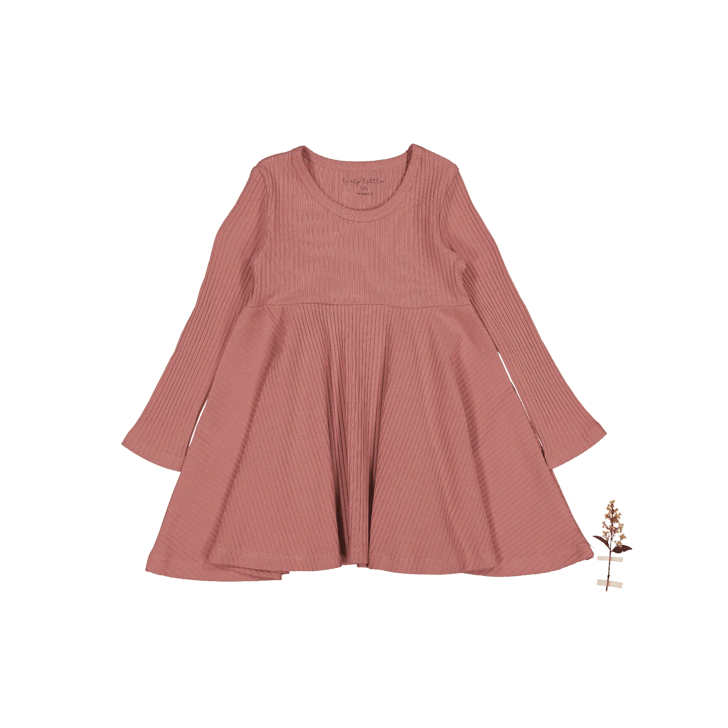 The Long Sleeve Dress - Rosewood Ribbed - Sleeve, One-piece garment, Textile, Day Dress, Dress | Everetts Place