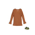 The Long Sleeve Tee - Caramel - Sleeve, Fashion, Textile, Brown, Long-sleeved T-shirt | Everetts Place