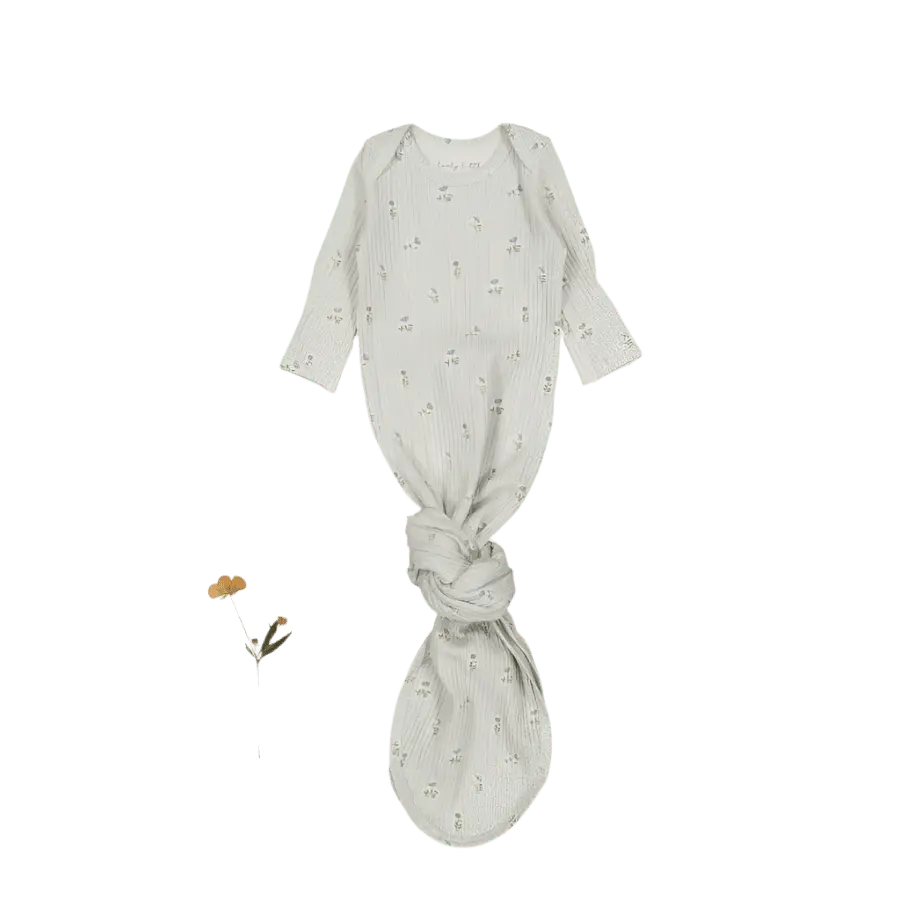 The Printed Baby Gown - Dahlia Blue - Sleeve, White, Textile, Baby & Toddler Clothing, Child | Everetts Place