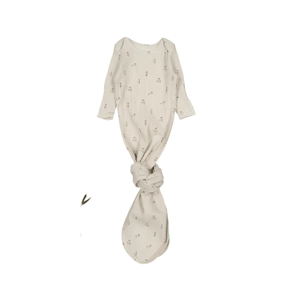 The Printed Baby Gown - Dahlia Pink - Sleeve, White, Textile, Baby & Toddler Clothing, One-piece garment | Everetts Place