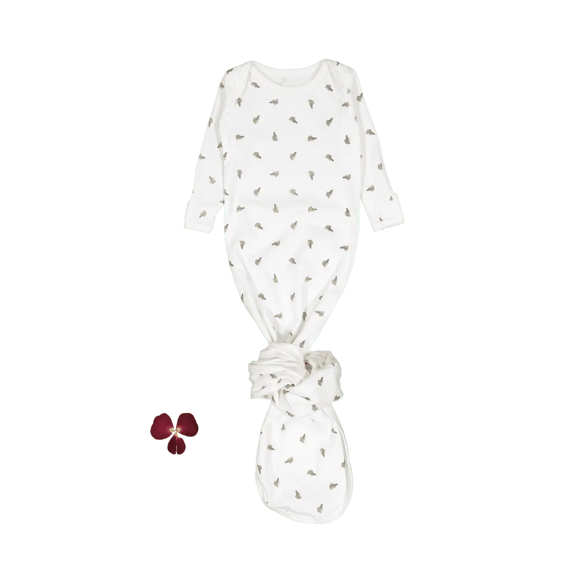 The Printed Baby Gown - White Leaf - Sleeve, Baby & Toddler Clothing, White, Textile, Child | Everetts Place