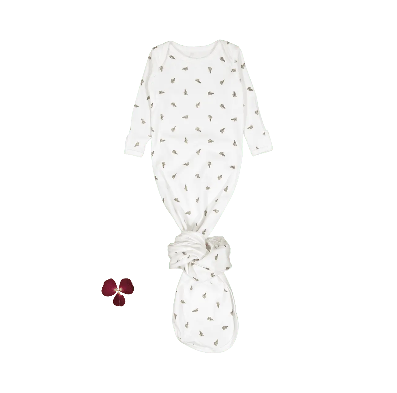 The Printed Baby Gown - White Leaf - Sleeve, Baby & Toddler Clothing, White, Textile, Child | Everetts Place
