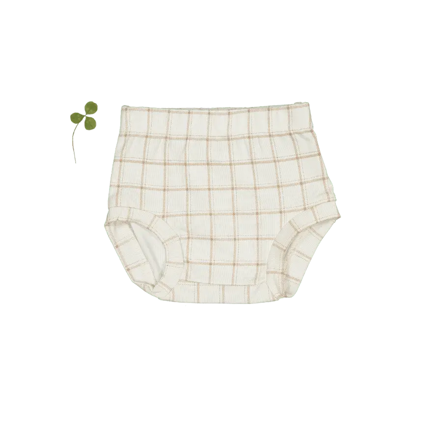 Lovely Littles The Printed Bloomer - Tan Grid - 
