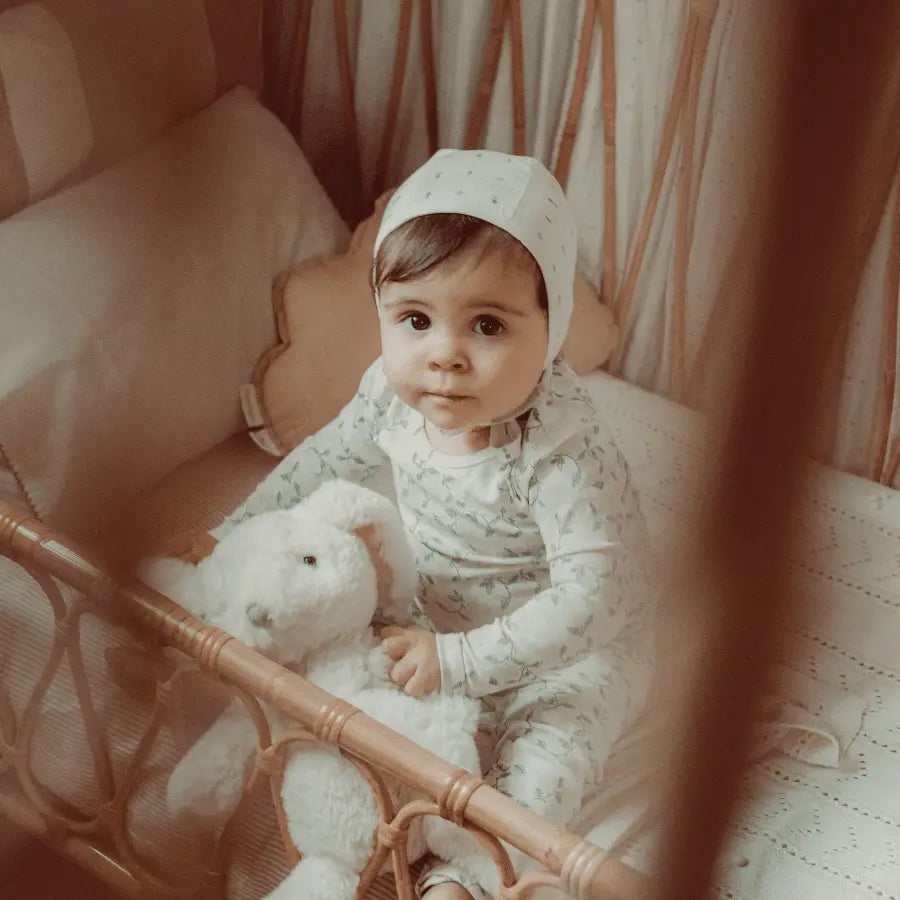 Lovely Littles The Printed Bonnet - Hydrangea Pink - 