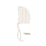 Lovely Littles The Printed Bonnet - Rose Stripe - 