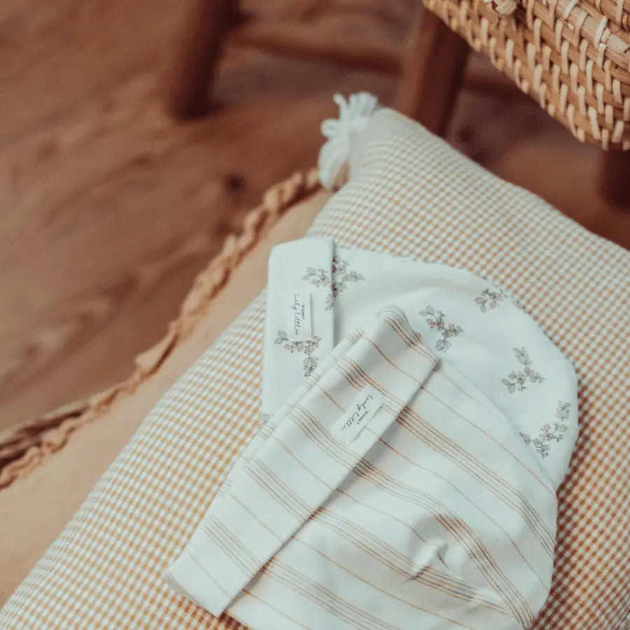 Lovely Littles The Printed Bonnet - Rose Stripe - 