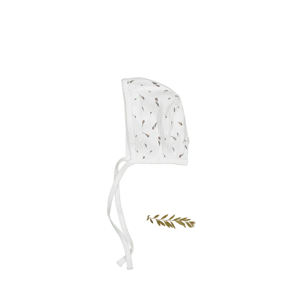 The Printed Bonnet - Tulip - White, Hat | Everetts Place