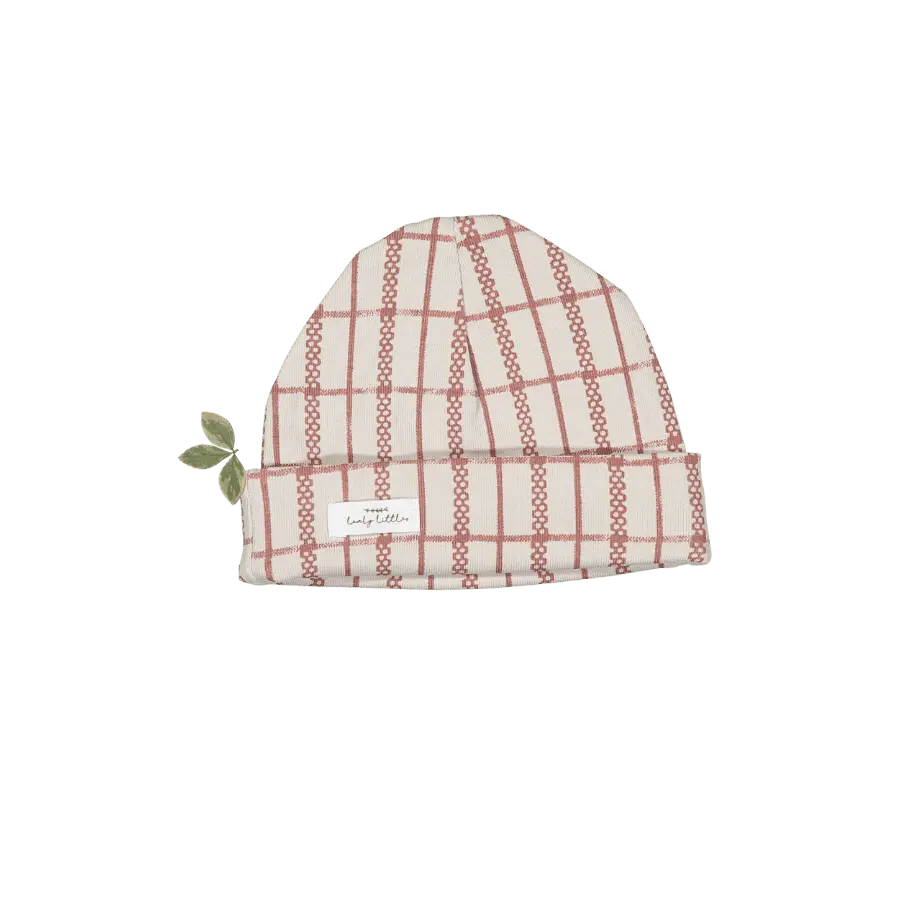 The Printed Hat - Mauve Check - Label, Knit cap, Hat | Everetts Place