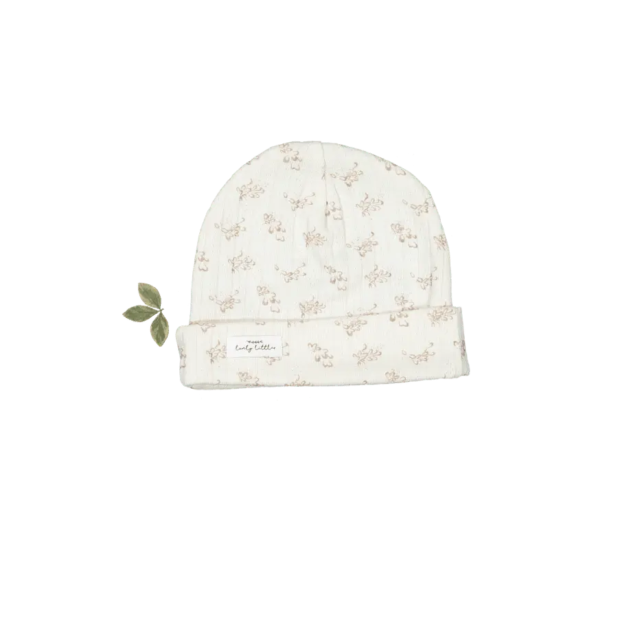 The Printed Hat - Oaklyn Pink - White, Beanie, Knit cap, Hat | Everetts Place