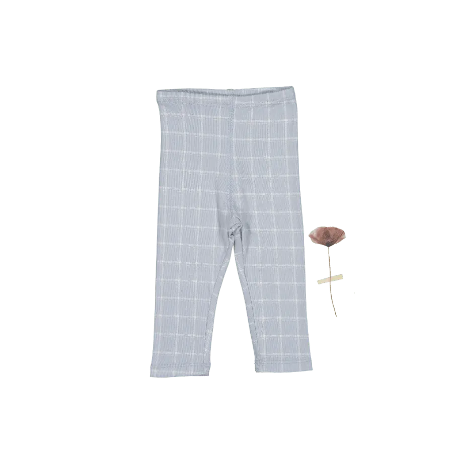 The Printed Legging - Blue Grid - Plaid, Grey, Tartan, Design, Pattern | Everetts Place