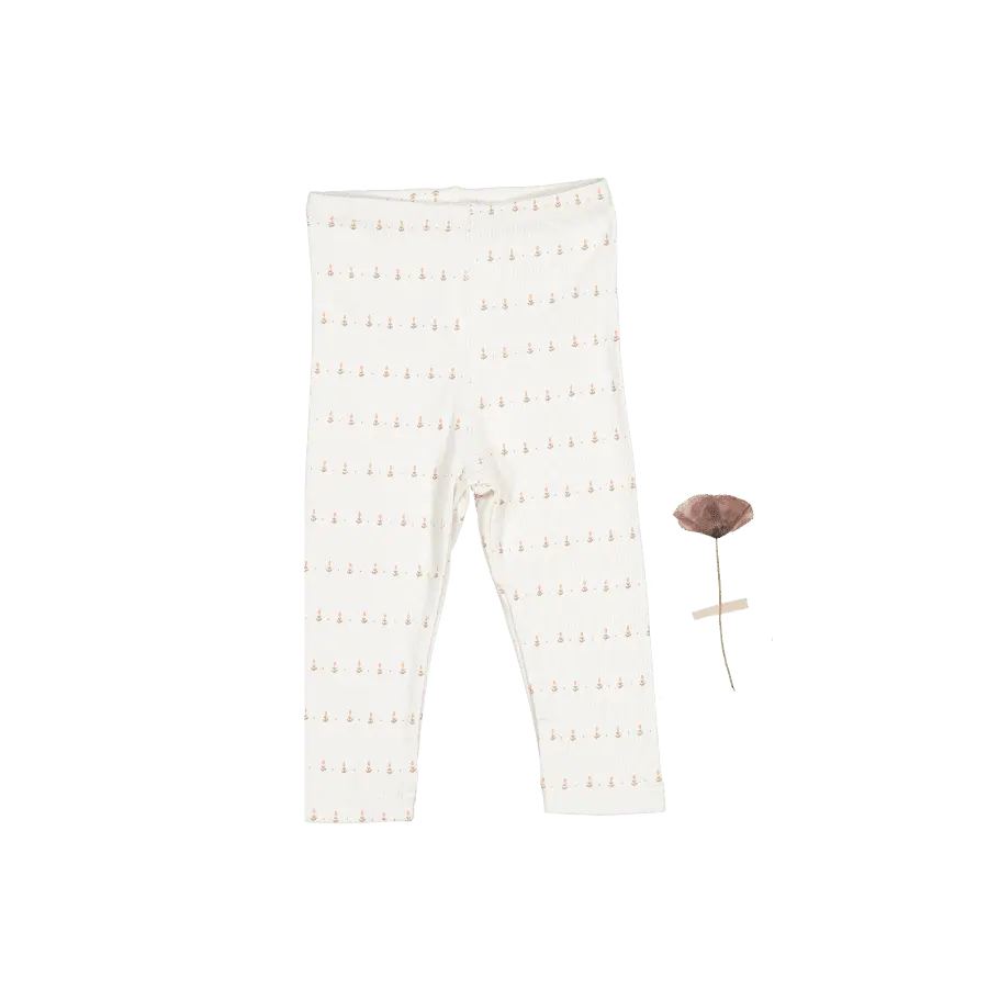 The Printed Legging - Mini Tulip - White, Polka dot, Pattern, Child, Pants | Everetts Place
