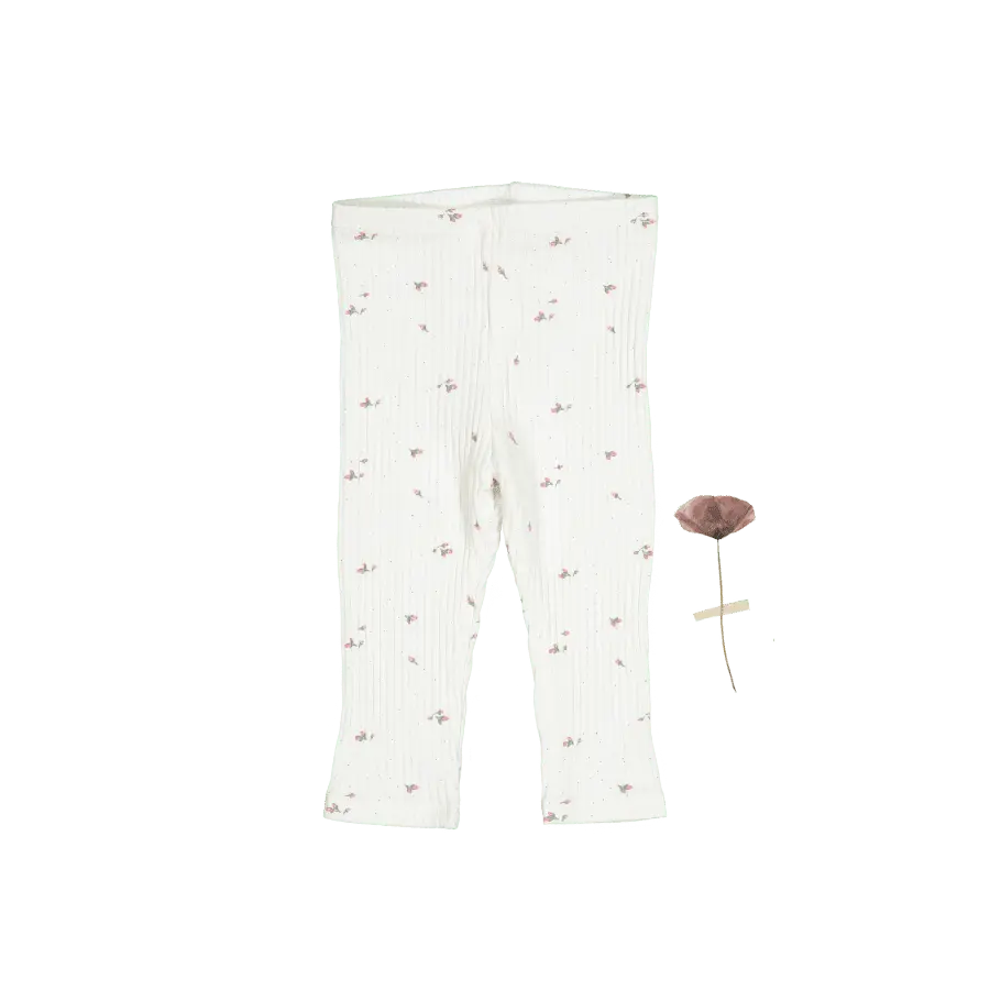 The Printed Legging -  Rosebud - White, Pajamas, Active Pants, Pattern, Button | Everetts Place