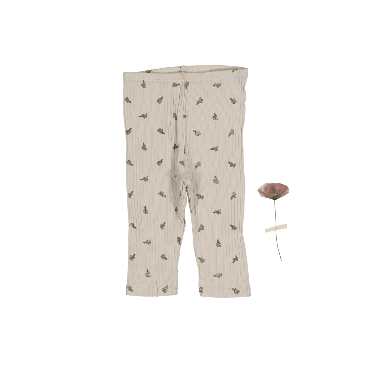 The Printed Legging - Sand Leaf - White, Pajamas, Nightwear, Pattern, Sock | Everetts Place