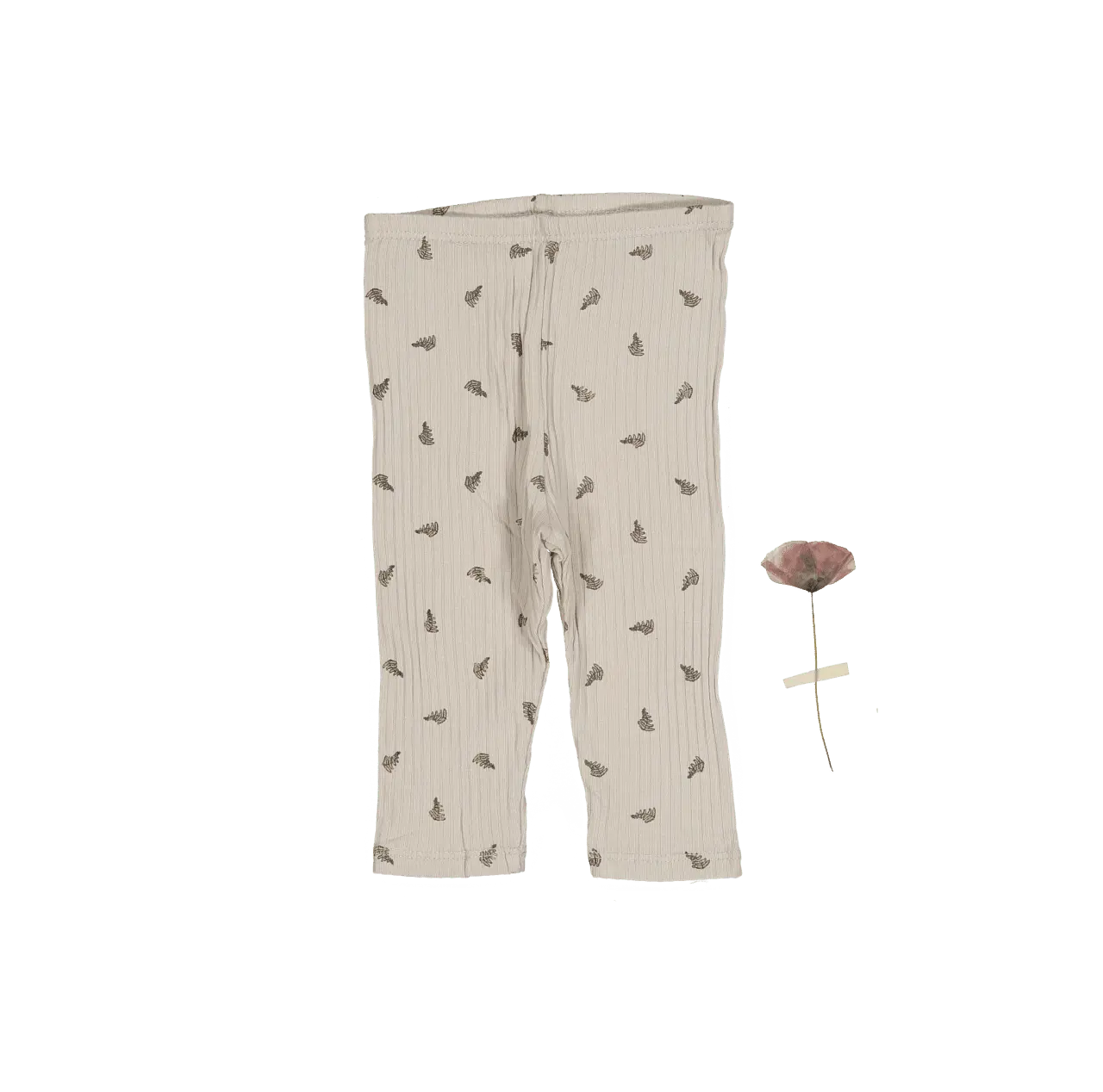 The Printed Legging - Sand Leaf - White, Pajamas, Nightwear, Pattern, Sock | Everetts Place