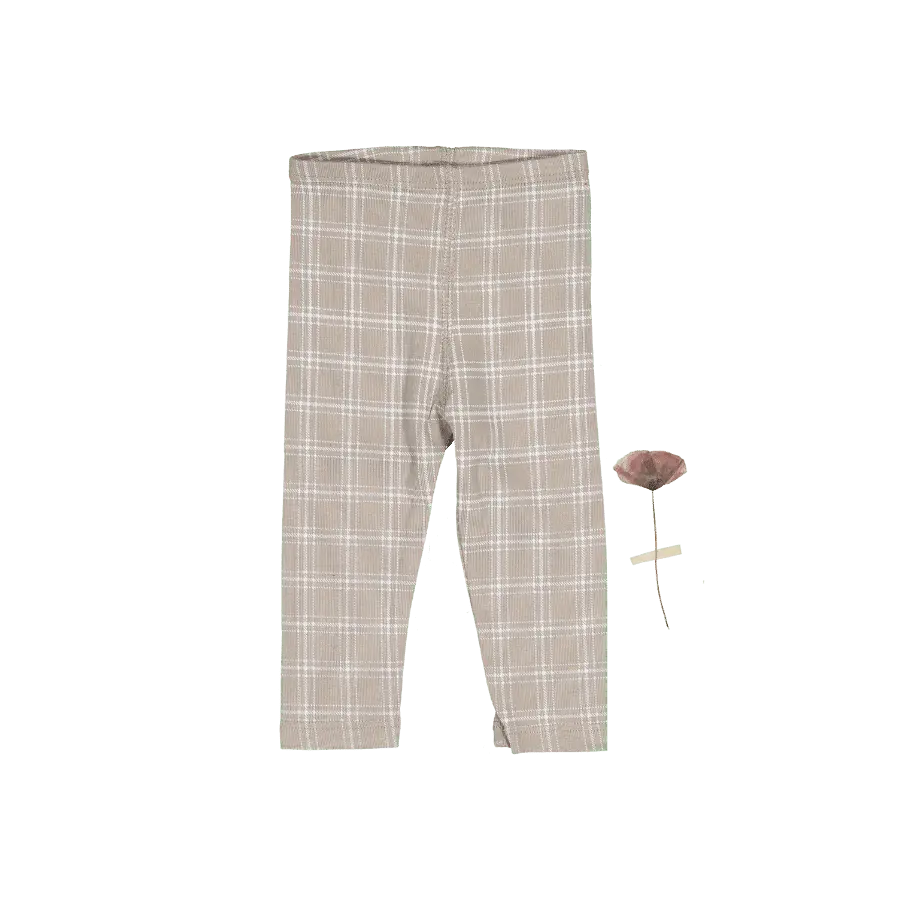 The Printed Legging -  Taupe Check - Plaid, Tartan, Pajamas, Design, Pattern | Everetts Place