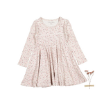 Lovely Littles The Printed Long Sleeve Dress - Dusty Mauve Floral - 