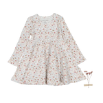 The Printed Long Sleeve Dress - Evelyn - White, Day Dress, Pink, One-piece garment, Dress | Everetts Place