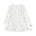 The Printed Long Sleeve Dress -  Honeybunch - White, Day Dress, One-piece garment, Top | Everetts Place