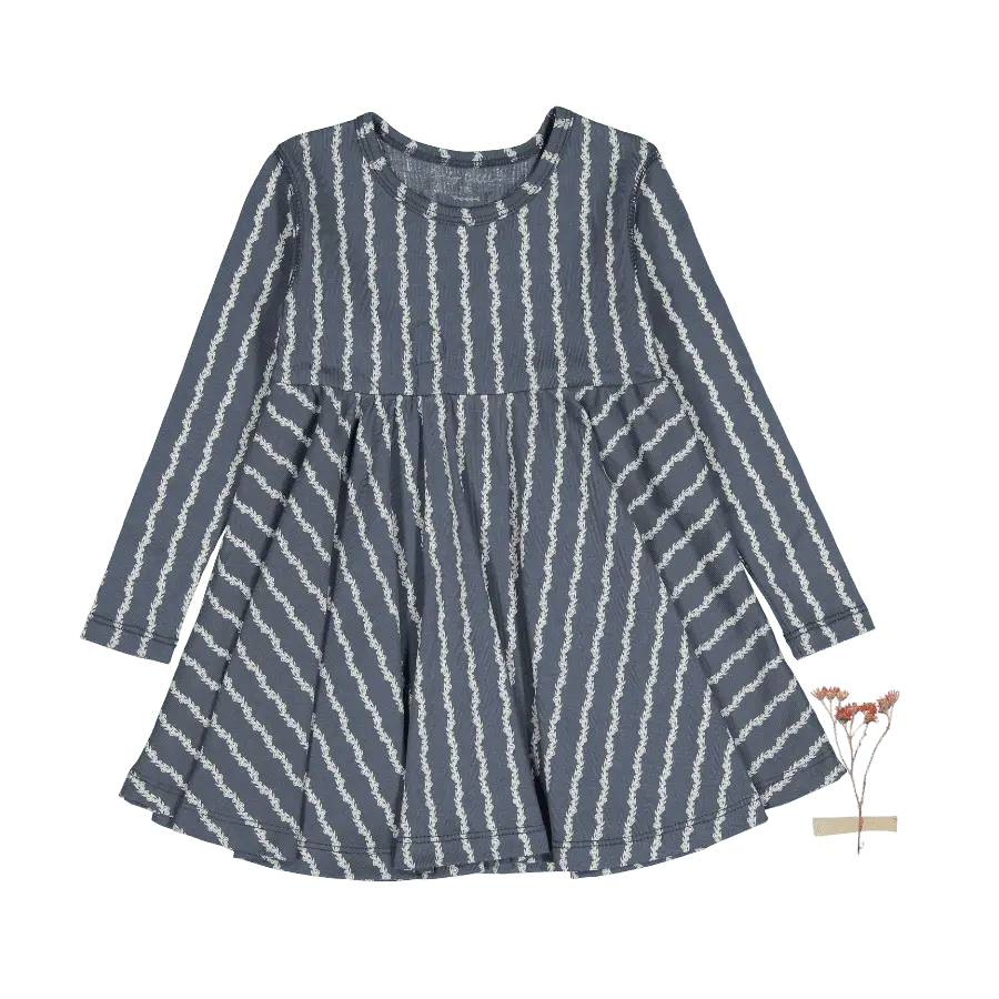 The Printed Long Sleeve Dress -  Linear Stem - Sleeve, Textile, One-piece garment, Day Dress, Dress | Everetts Place