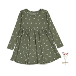 The Printed Long Sleeve Dress -  Squirrel - Bird, Day Dress, One-piece garment, Feather, Passerine | Everetts Place