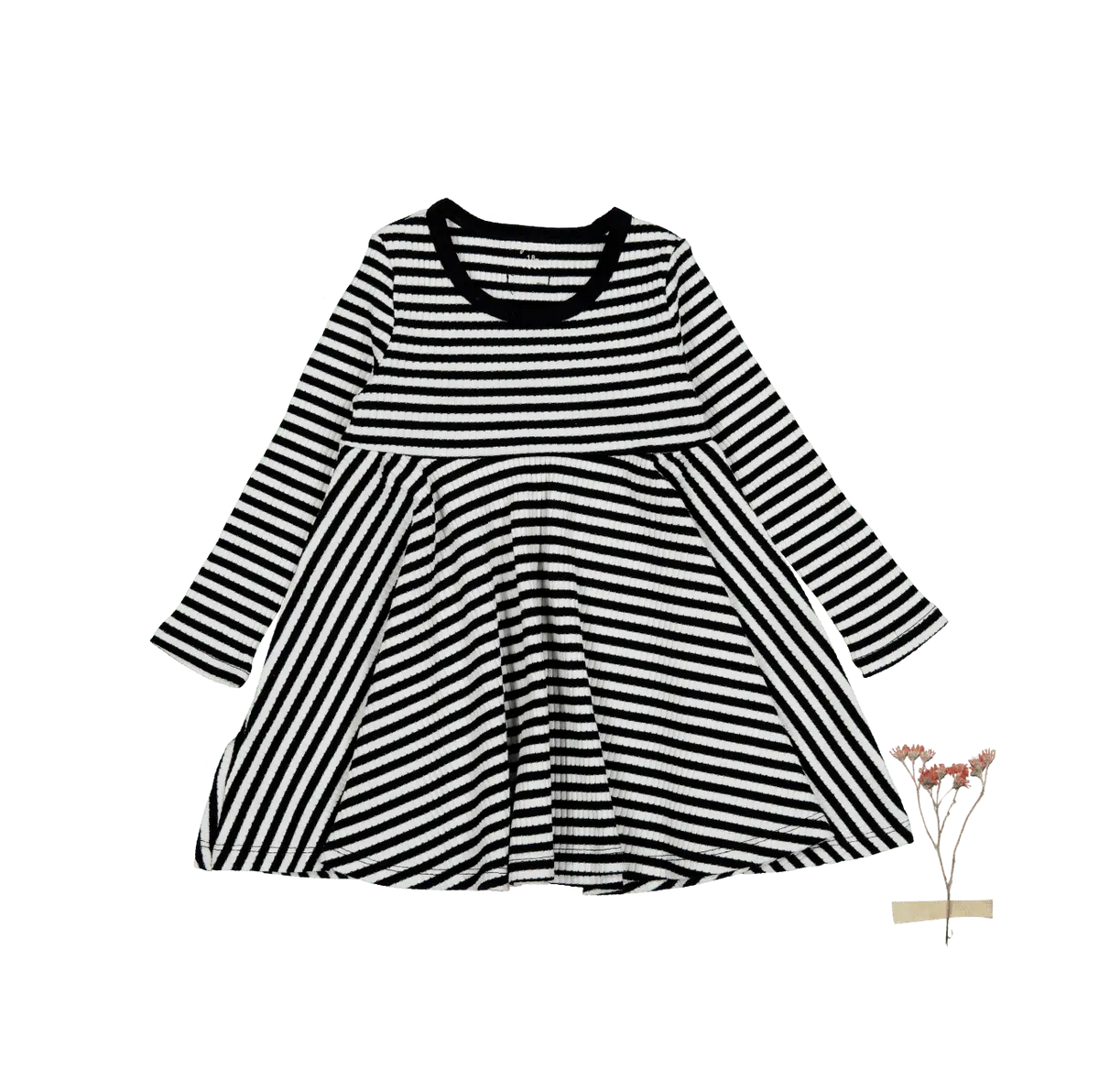 The Printed Long Sleeve Dress - Stripe - Sleeve, Fashion, Day Dress, One-piece garment, Black | Everetts Place