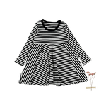 The Printed Long Sleeve Dress - Stripe - Sleeve, Fashion, Day Dress, One-piece garment, Black | Everetts Place