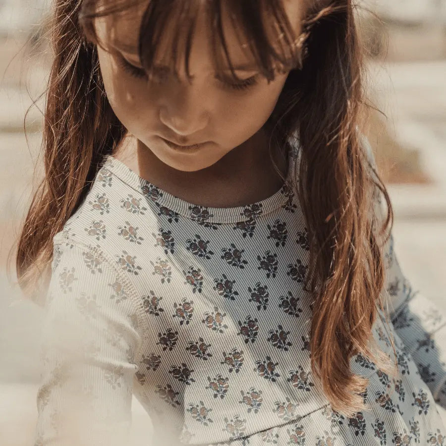 The Printed Long Sleeve Dress - Vintage Rose - Waist, Child, Day Dress, Baby & Toddler Clothing, One-piece garment | Everetts Place