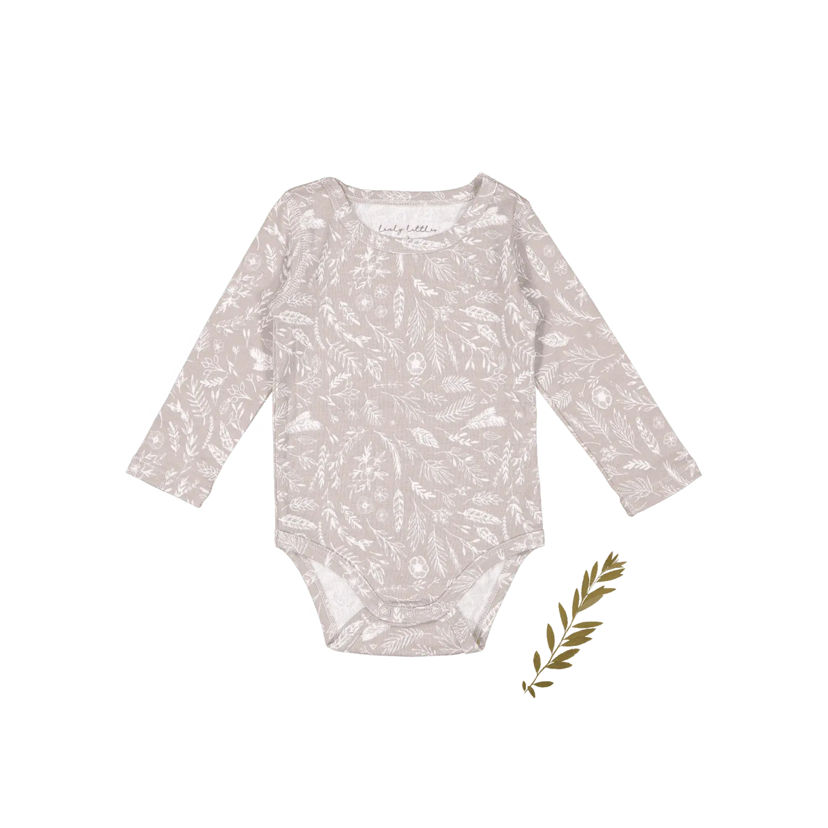 The Printed Long Sleeve Onesie - Signature - Sleeve, Textile, Baby & Toddler Clothing, Grey, Pattern | Everetts Place