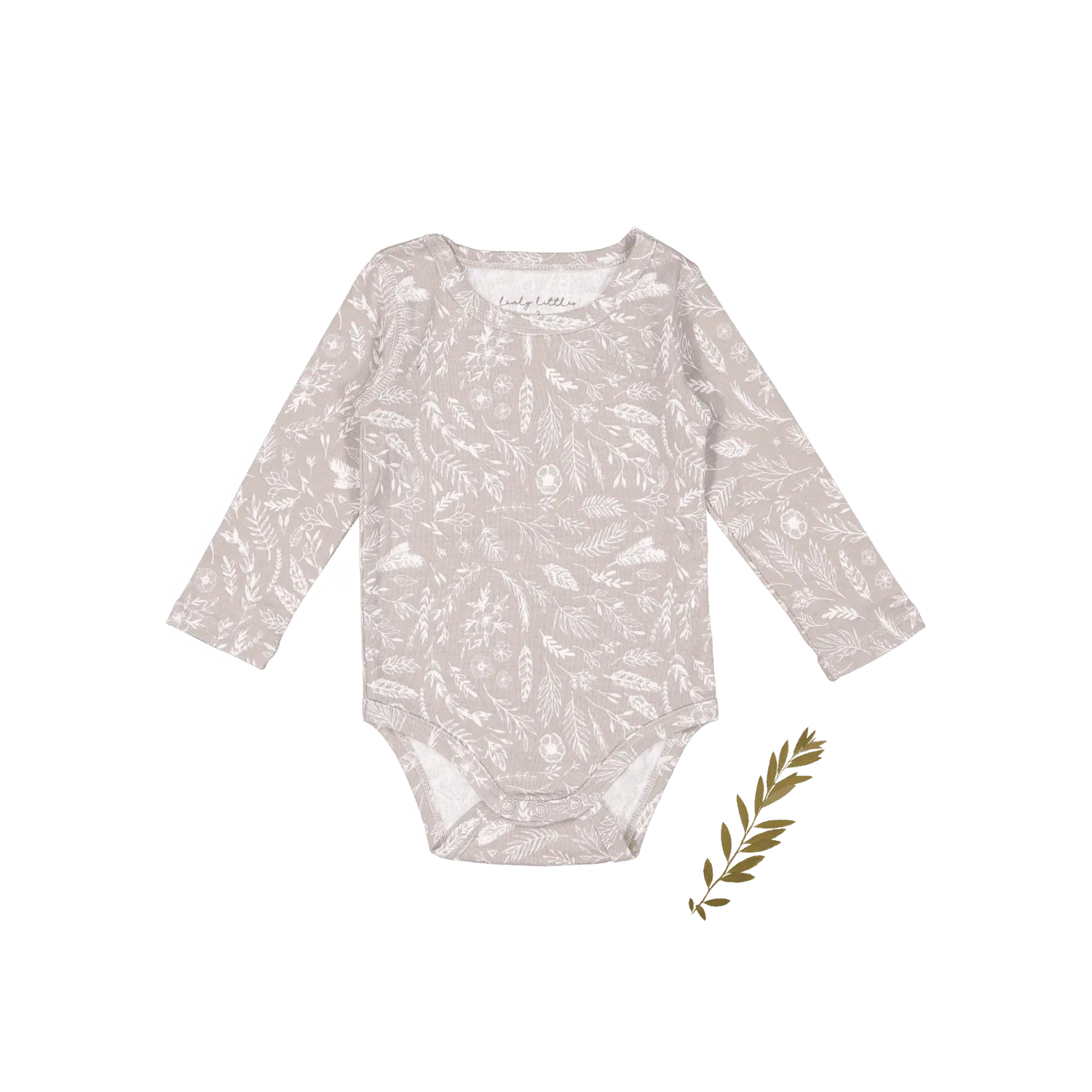 The Printed Long Sleeve Onesie - Signature - Sleeve, Textile, Baby & Toddler Clothing, Grey, Pattern | Everetts Place