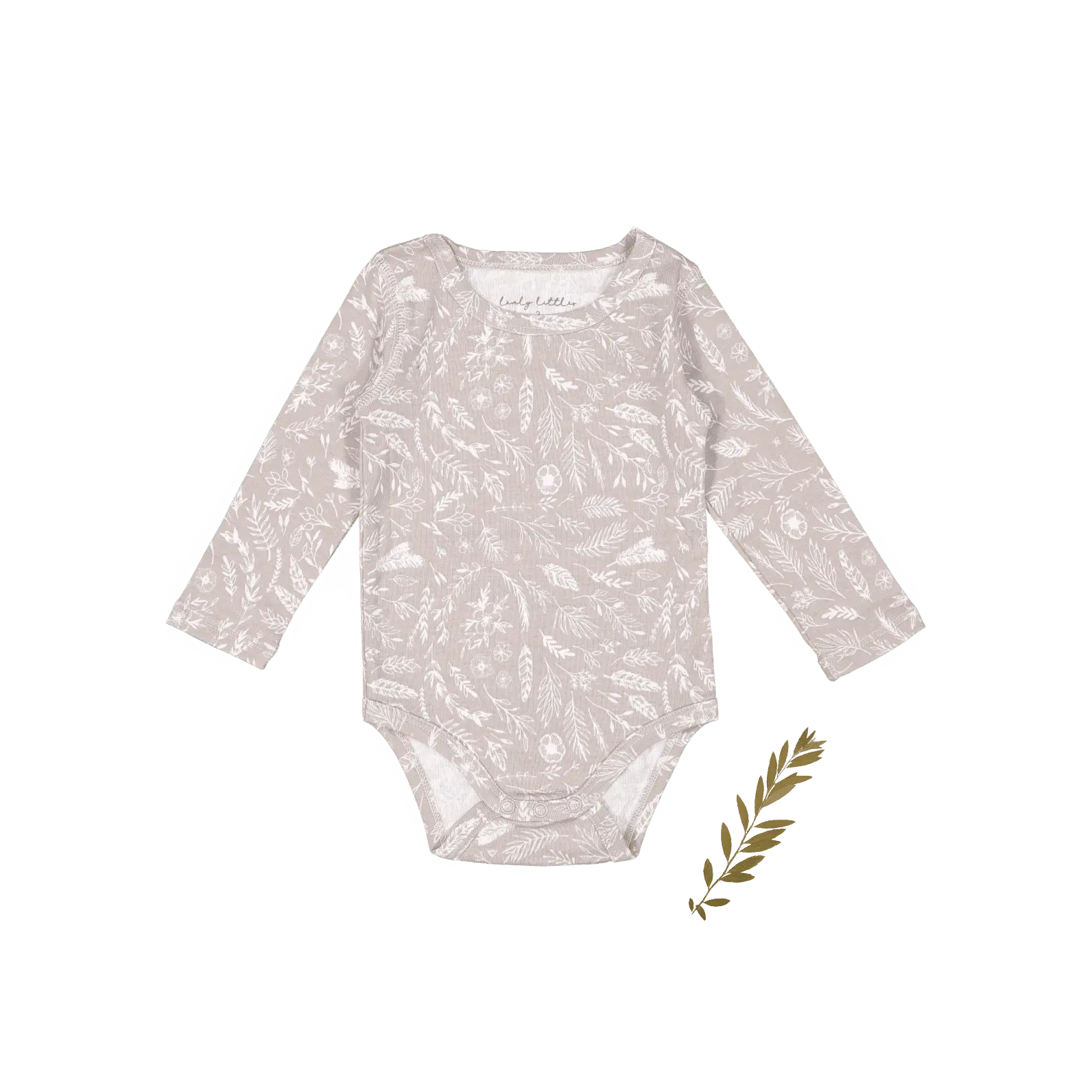 The Printed Long Sleeve Onesie - Signature - Sleeve, Textile, Baby & Toddler Clothing, Grey, Pattern | Everetts Place