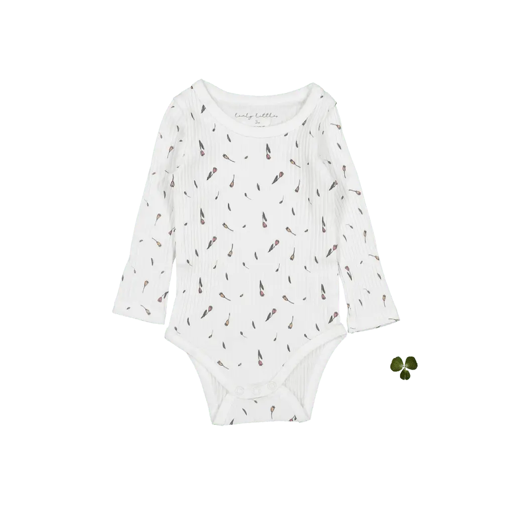 The Printed Long Sleeve Onesie - Tulip - Sleeve, White, Baby & Toddler Clothing, Infant bodysuit, Clothing | Everetts Place
