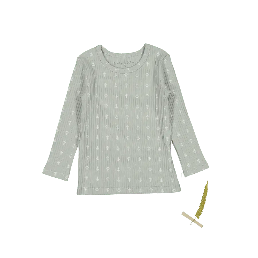 The Printed Long Sleeve Tee - Anchor - Sleeve, White, Textile, Long-sleeved T-shirt, Active Shirt | Everetts Place