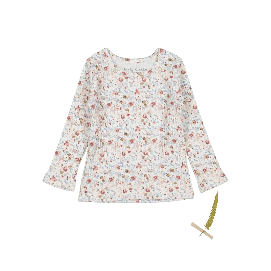 The Printed Long Sleeve Tee - Evelyn - Sleeve, Textile, Pink, Long-sleeved T-shirt, Sweater | Everetts Place