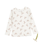 The Printed Long Sleeve Tee - Lola - White, Long-sleeved T-shirt, Active Shirt, Top | Everetts Place