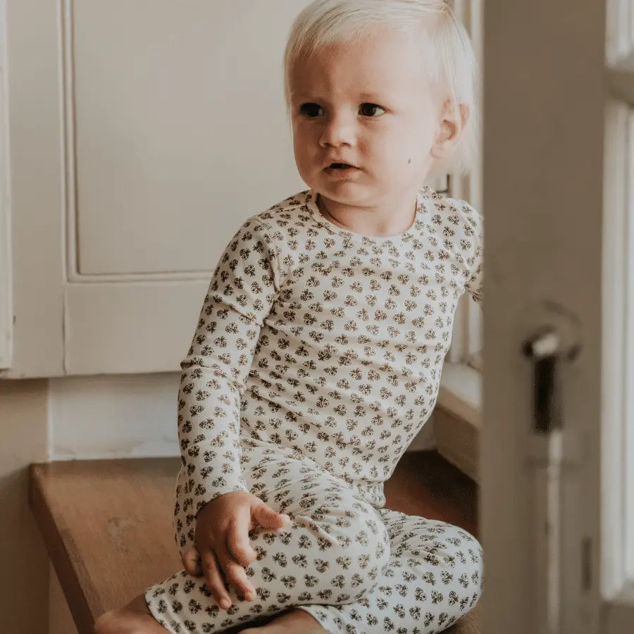 Lovely Littles The Printed Long Sleeve Tee - Neutral Floral - 