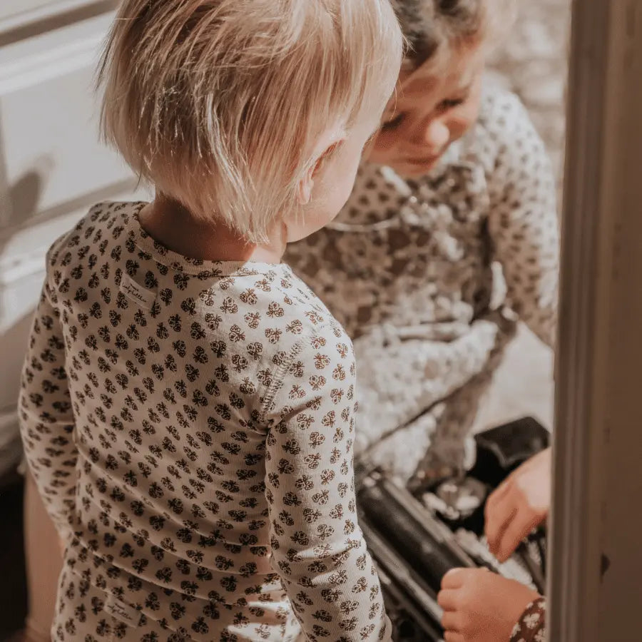 Lovely Littles The Printed Long Sleeve Tee - Neutral Floral - 