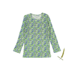 The Printed Long Sleeve Tee - Pansy - Sleeve, Textile, Long-sleeved T-shirt, Pattern, Active Shirt | Everetts Place