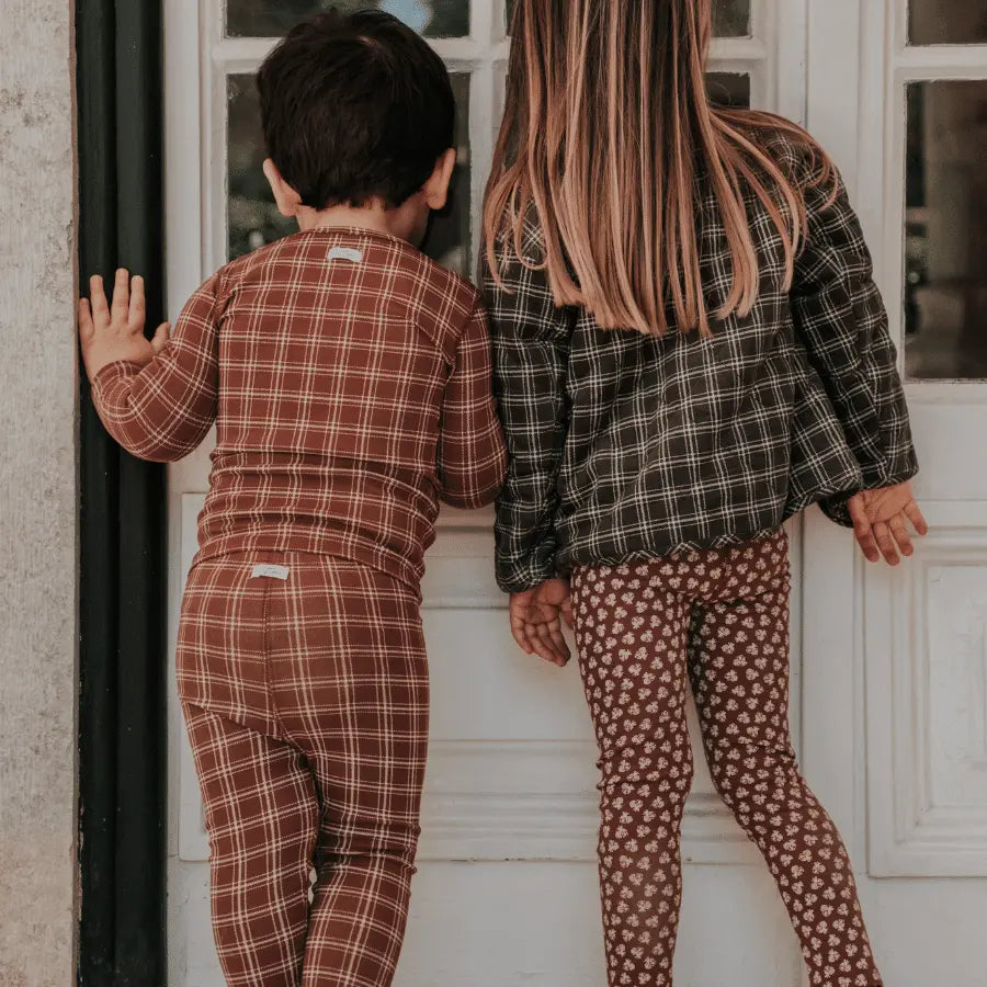 Lovely Littles The Printed Long Sleeve Tee - Rustic Check - 