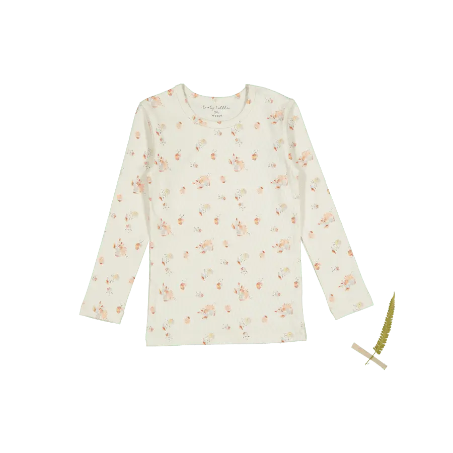 The Printed Long Sleeve Tee - Seashell - Sleeve, Long-sleeved T-shirt, Active Shirt, Top | Everetts Place