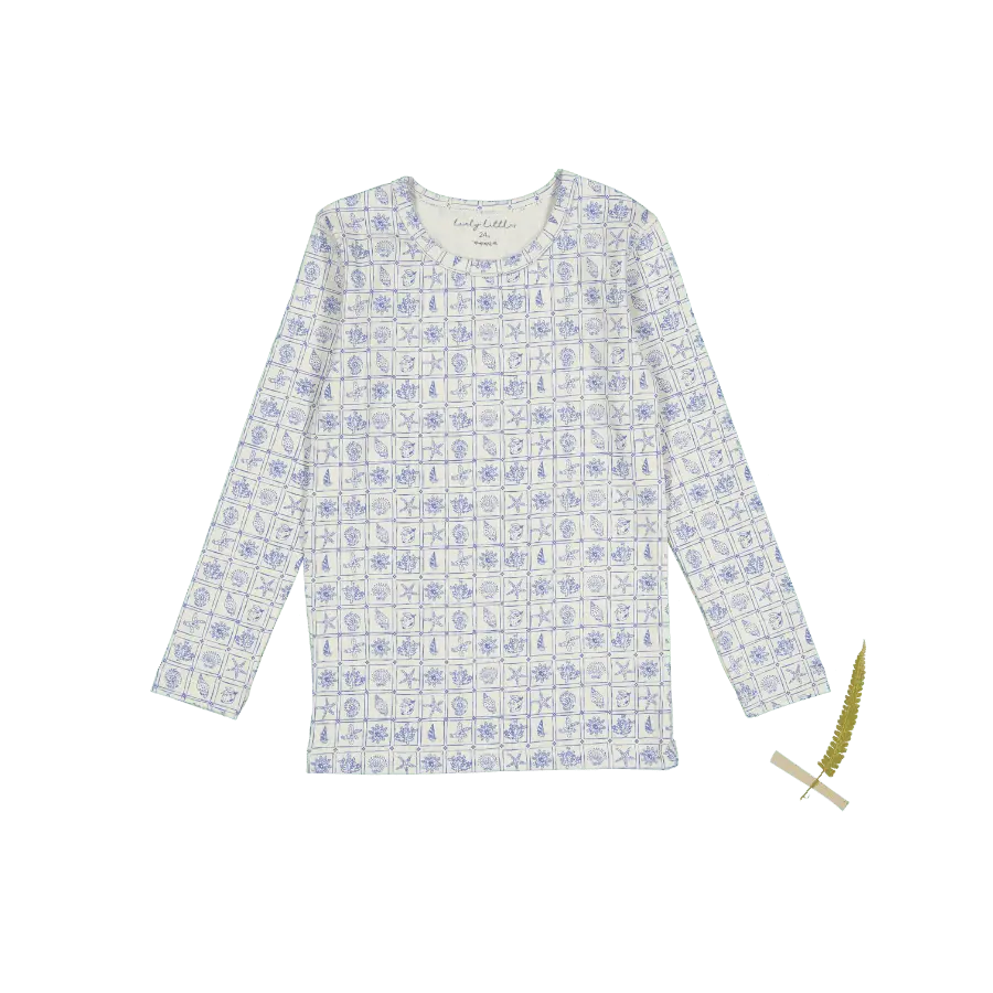 The Printed Long Sleeve Tee - Starfish - Sleeve, White, Textile, Long-sleeved T-shirt, Active Shirt | Everetts Place