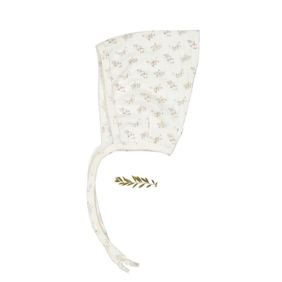 The Printed Pixie Bonnet - Oaklyn Pink - White | Everetts Place