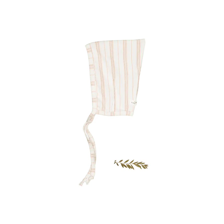 The Printed Pixie Bonnet - Rose Stripe - White, Scarf | Everetts Place