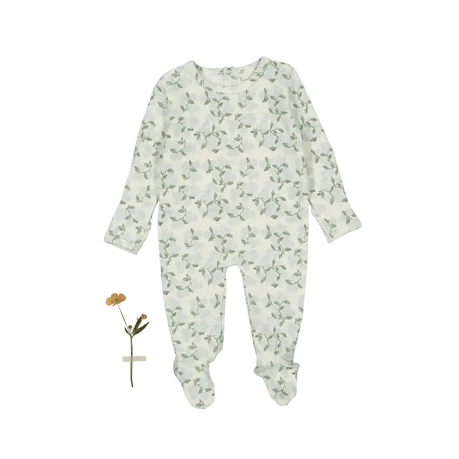Lovely Littles The Printed Romper - Hydrangea Blue - 