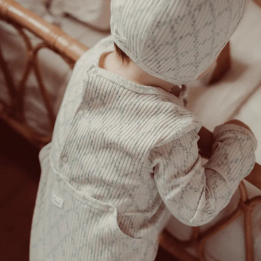 Lovely Littles The Printed Romper - Lattice Blue - 