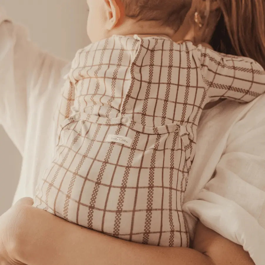 Lovely Littles The Printed Romper - Mauve Check - 