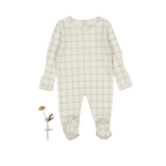Lovely Littles The Printed Romper - Tan Grid - 