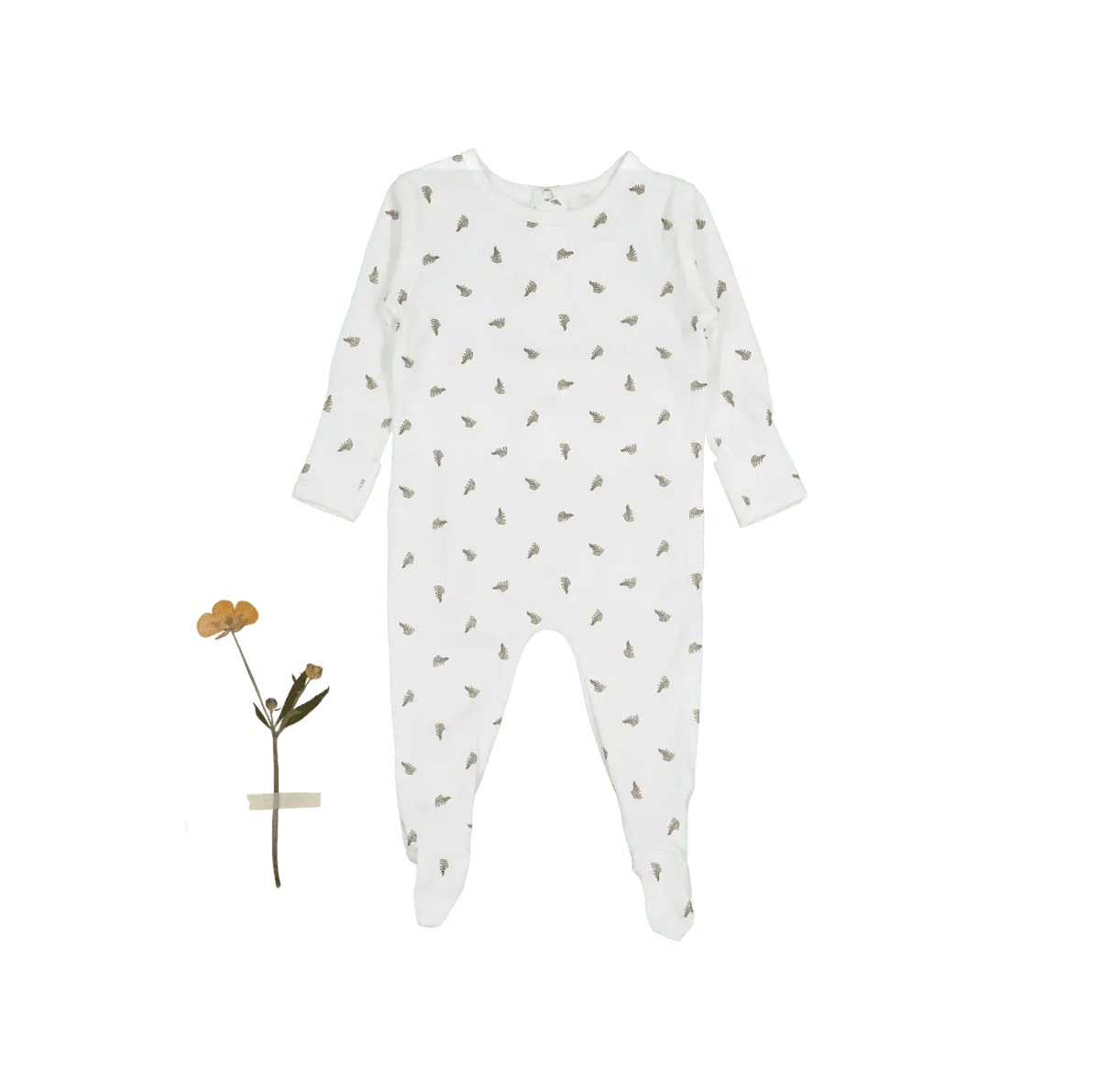 The Printed Romper - White Leaf - White, Baby & Toddler Clothing, Infant bodysuit, Insect, Clothing | Everetts Place